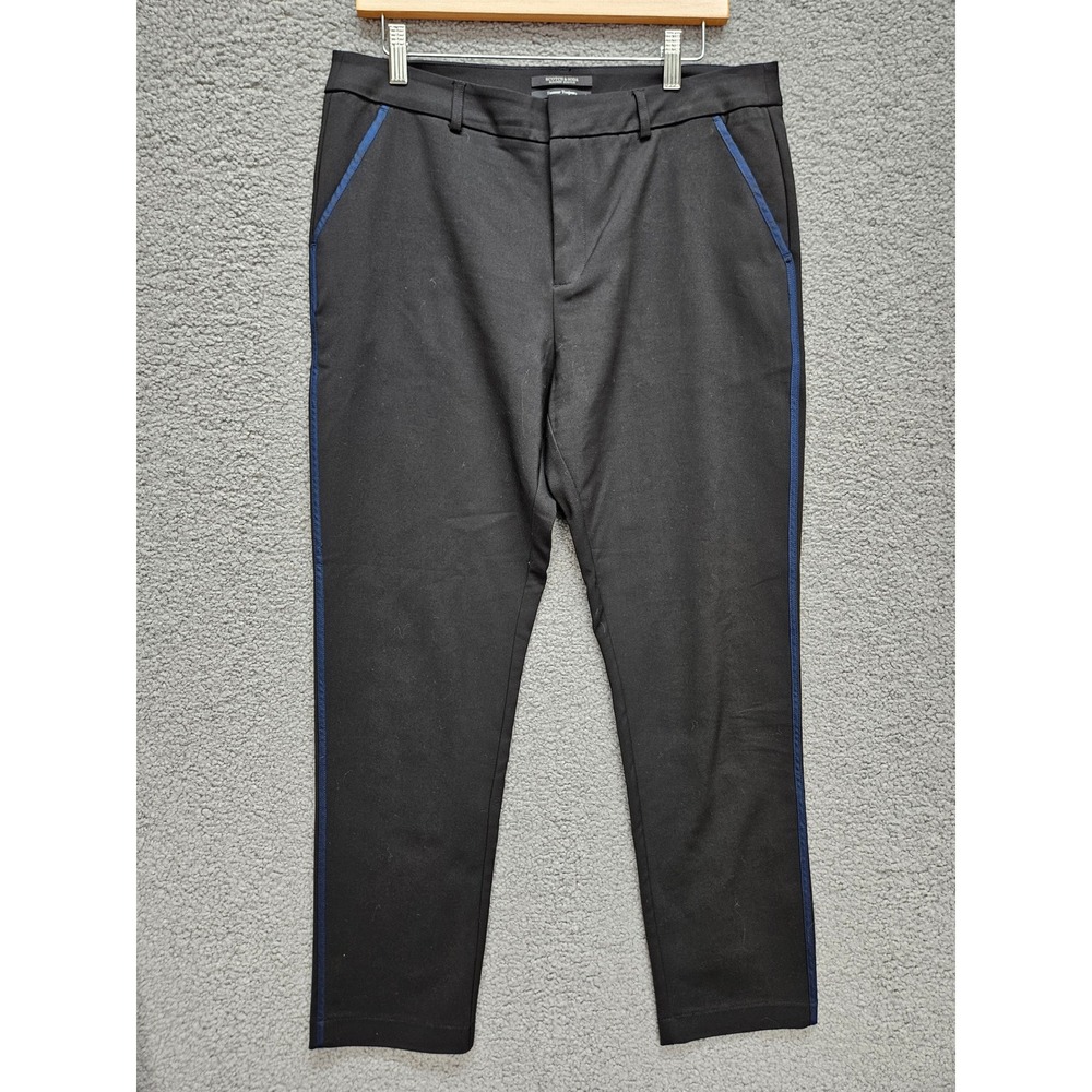 Scotch & Soda Maison Scotch Trousers L Black Tuxedo Stripe Tapered Pants